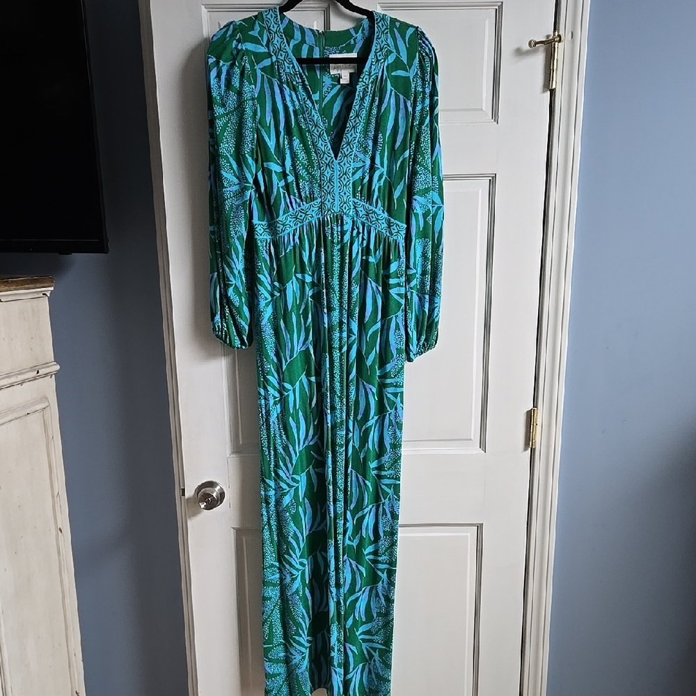 Lilly Pulitzer Green and Blue Maxi Dress